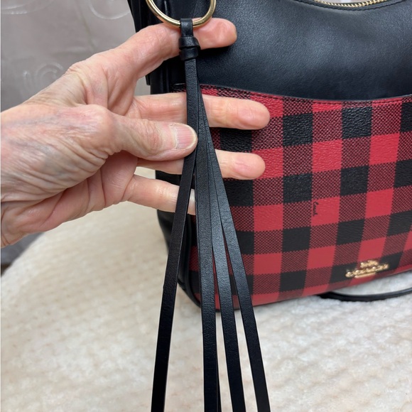 COACH Gingham Print Chaise Crossbody - Picture 11 of 16